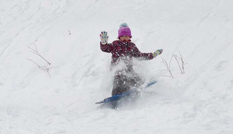 There was plenty of sliding… (Photo Janice Winsor)
