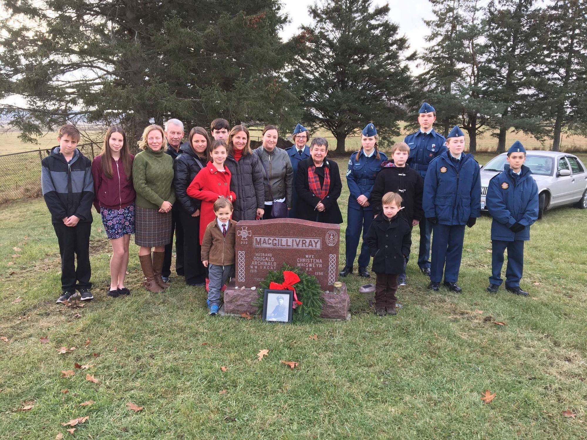 Air cadets placed wreaths at headstones