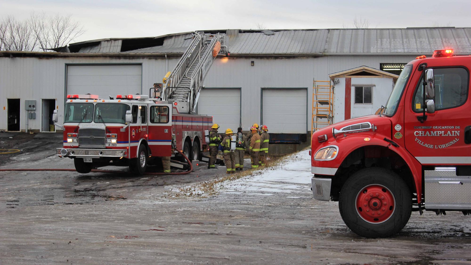 Fire at Paul’s Backhoe Service warehouse on Hwy 34