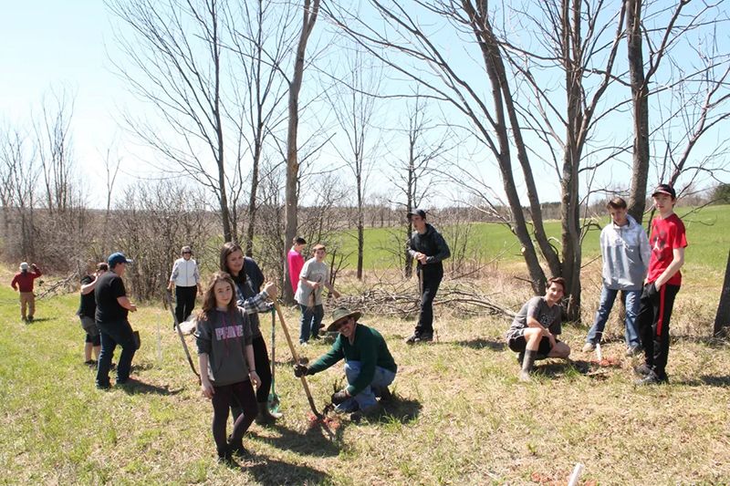 Trees planted at l’École secondaire catholique de Plantagenet for Earth Day