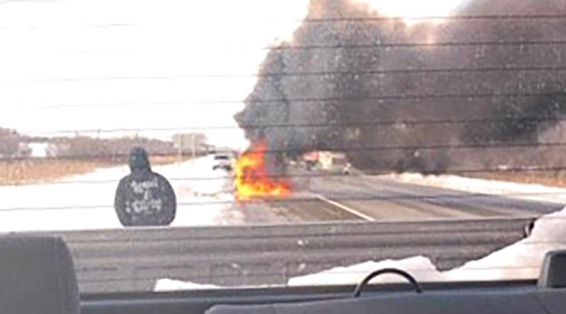 Off-duty volunteer firefighter saves two people from burning vehicle