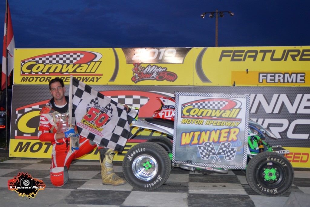 Jonathan Jans of Moose Creek sweeps the ATV finales at Cornwall Motor Speedway 