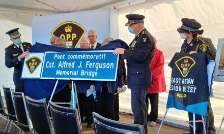 Highway 417 and 34 bridge dedicated in honour of OPP officer who died in 1940