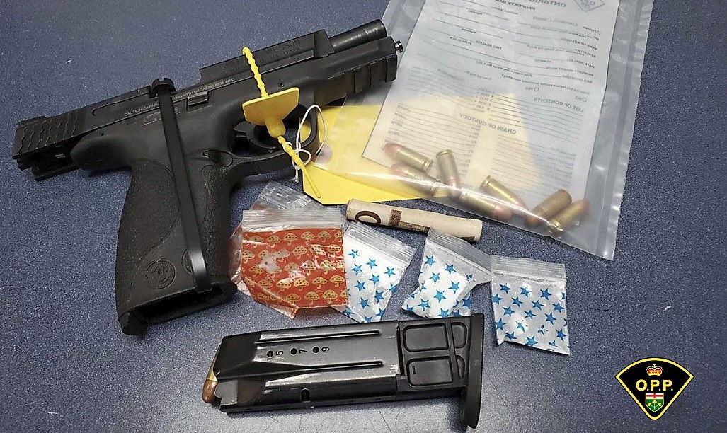 SD&G OPP charge driver with possession of a loaded handgun, illegal drugs