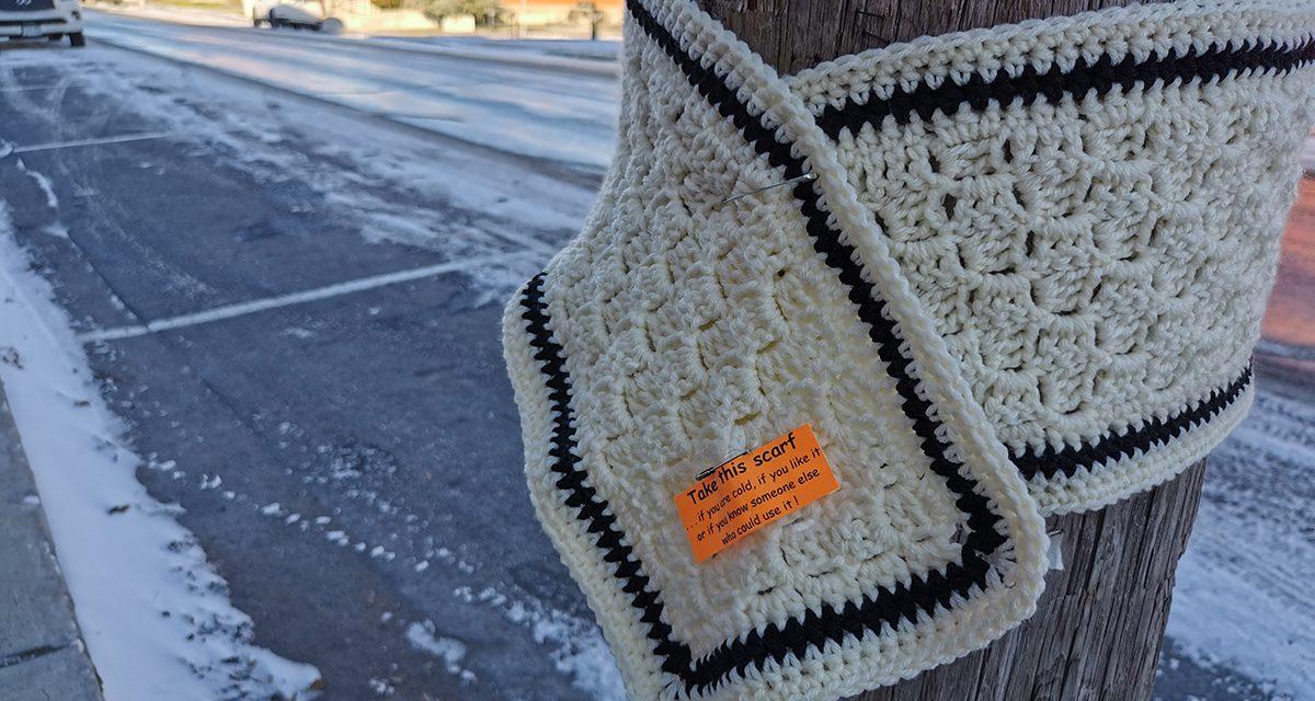 Scarf-bombing on Main Street in its eighth year