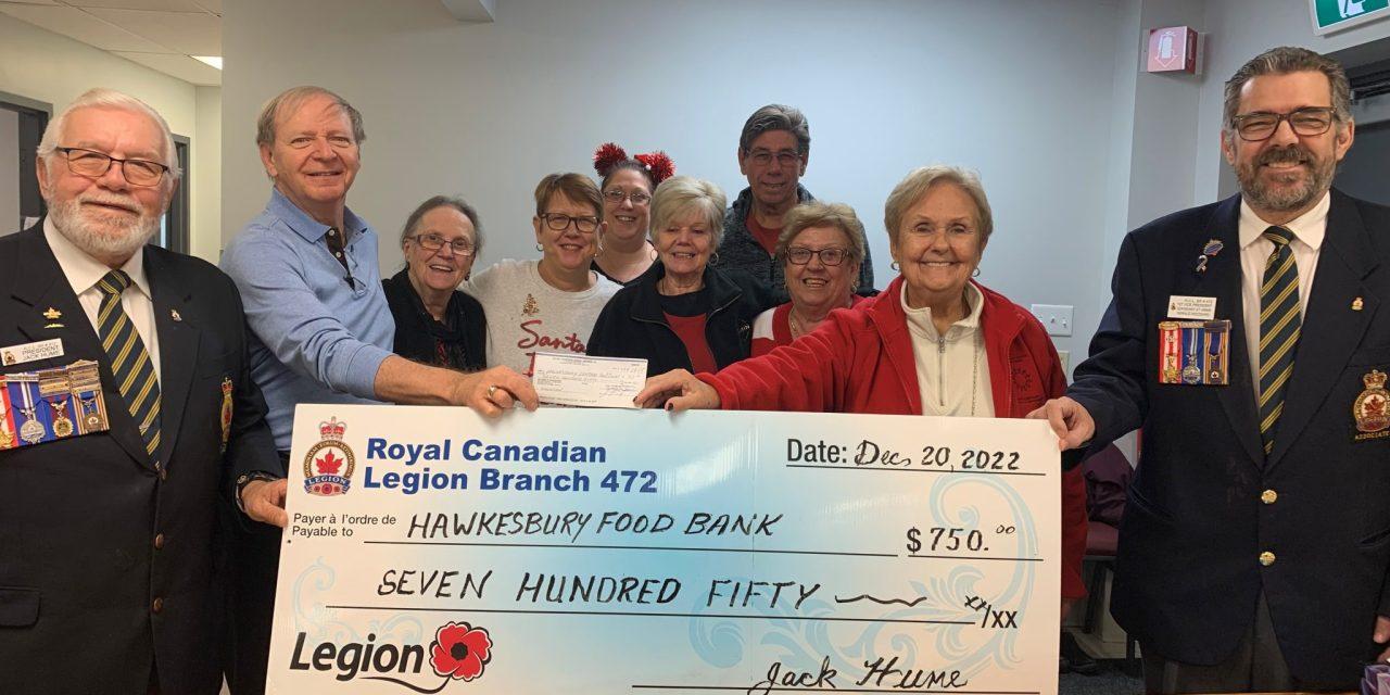Legion donates to Hawkesbury food bank