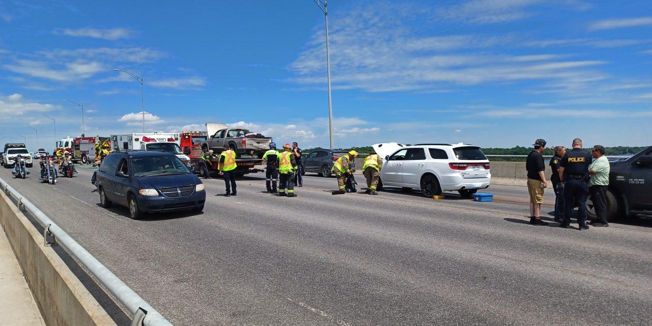 Four vehicle collision on Long Sault Bridge