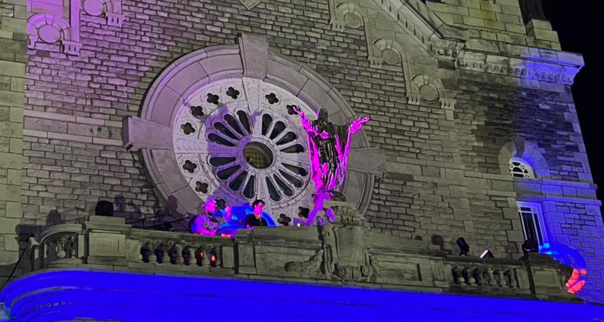 A night of sound and light outside Hawkesbury church