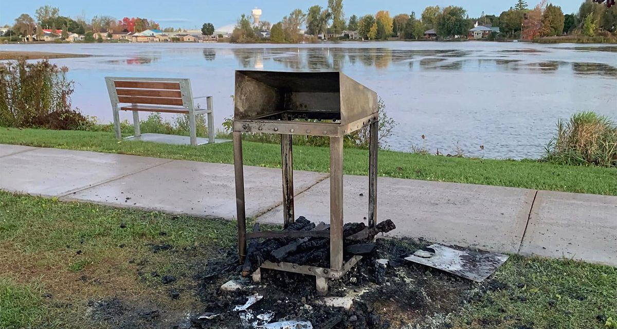 Trash can fire in Alexandria