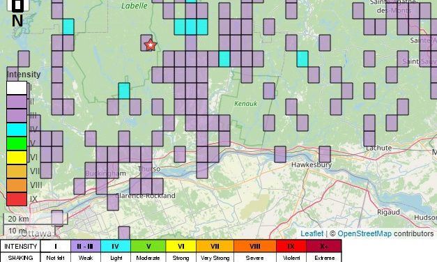 Earthquake felt in Western Québec and Eastern Ontario
