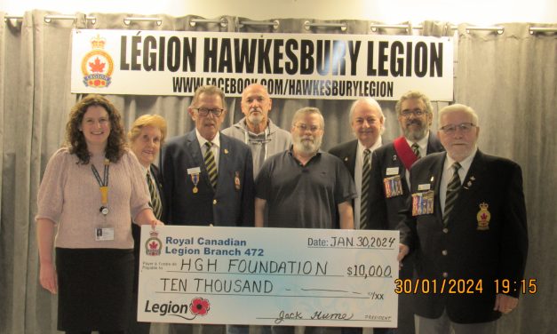 Royal Canadian Legion gives $10,000 to HGH
