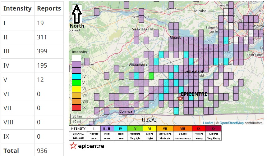 3.6 magnitude earthquake felt in Vankleek Hill, Alexandria and Rigaud