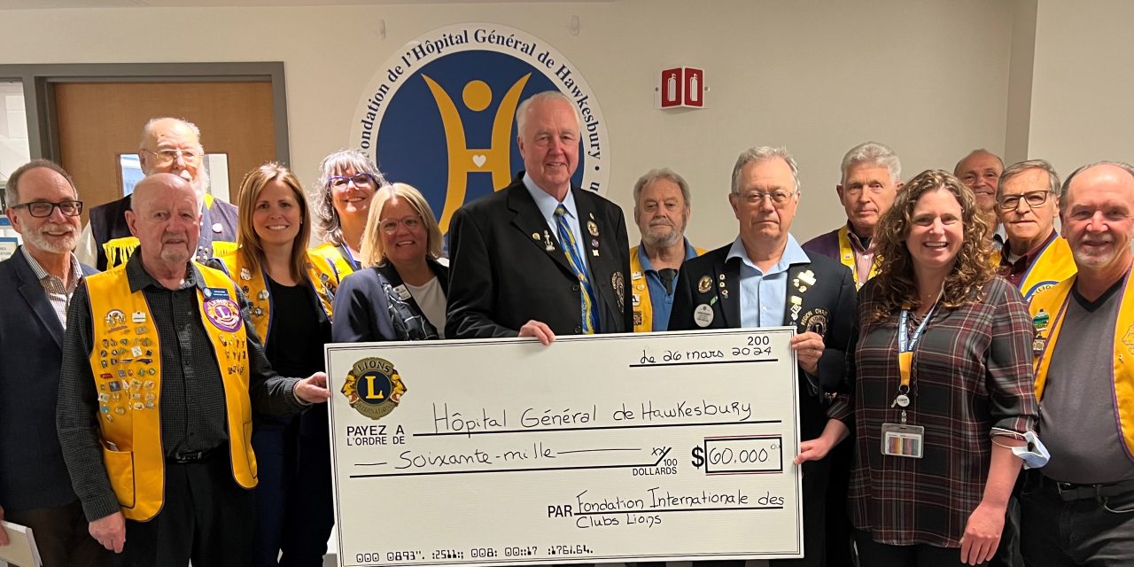 Lions Clubs donate $60,000 to HGH