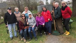 Gardeners ready flower beds in Vankleek Hill